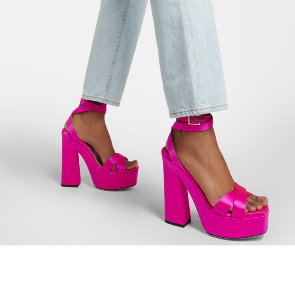 Jimmy Choo Pink Gaia Platform Sandals - Picture 3 of 7